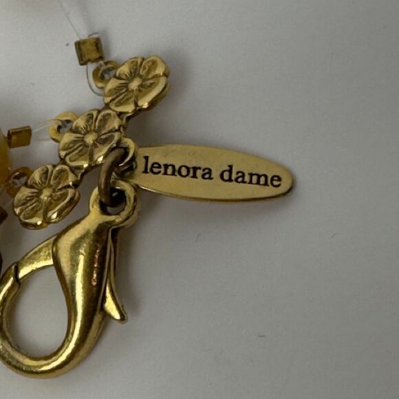 Lenora Dame Statement Necklace 3-Strand Wood Glass Stone Faux Pearl Beads - Picture 11 of 13